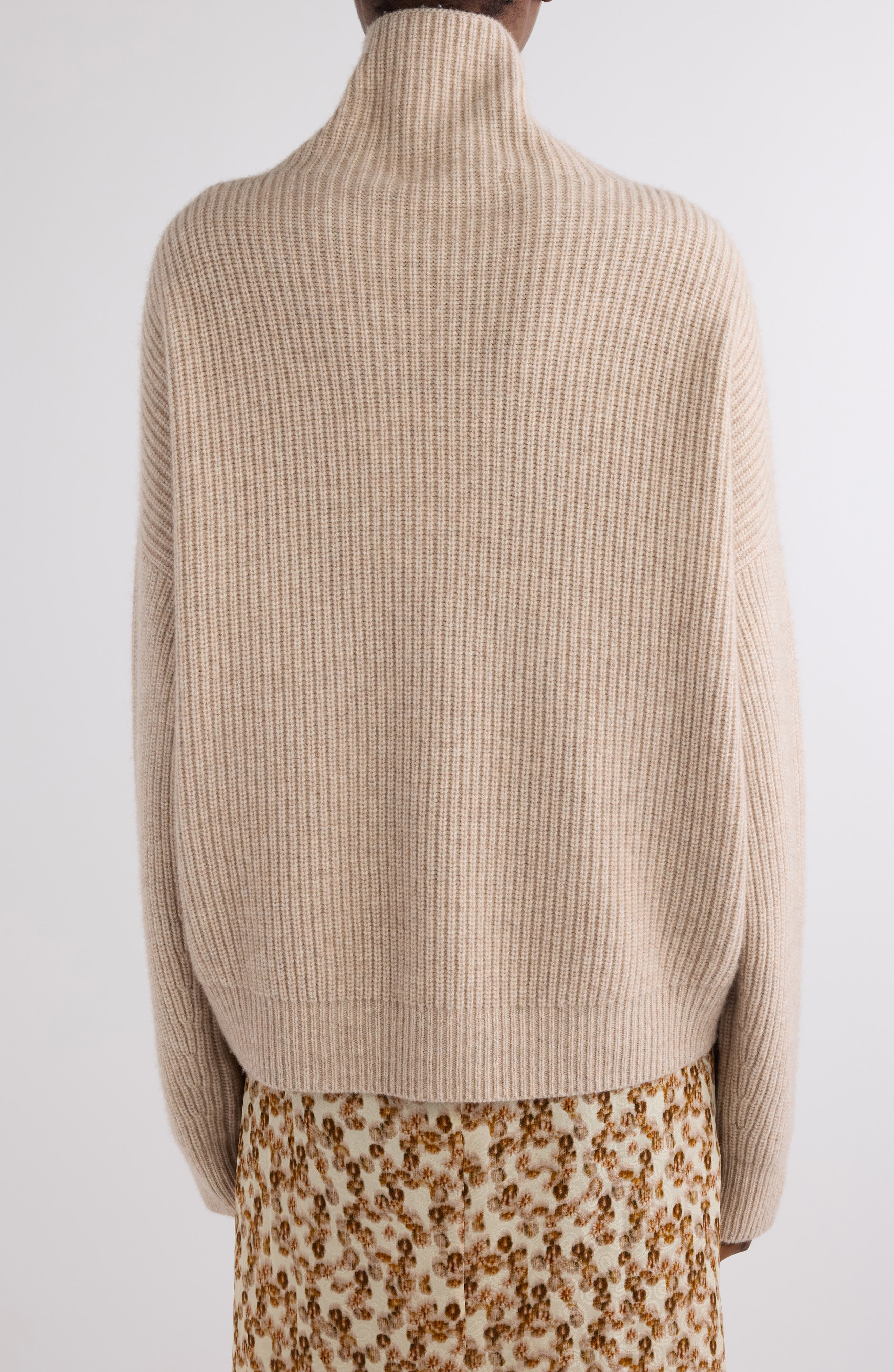 Isabel Marant Brooke Merino Wool & Cashmere Funnel Neck Sweater in Beige at Nordstrom - 3