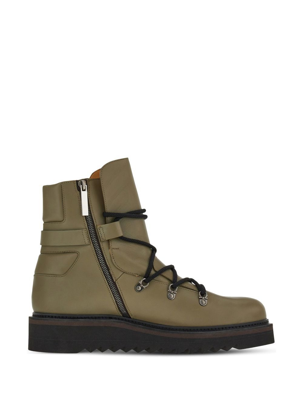 round-toe leather boots - 6