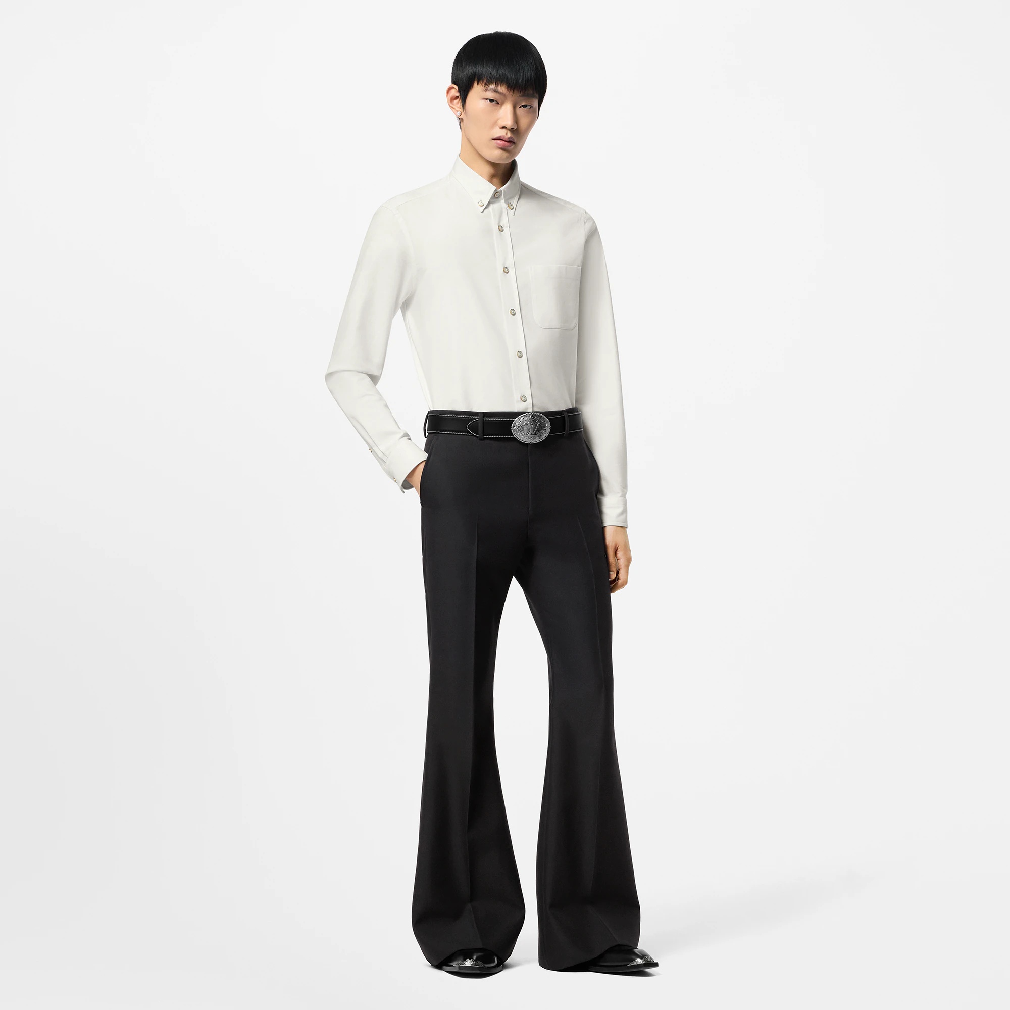 Long-Sleeved Cotton Shirt - 3
