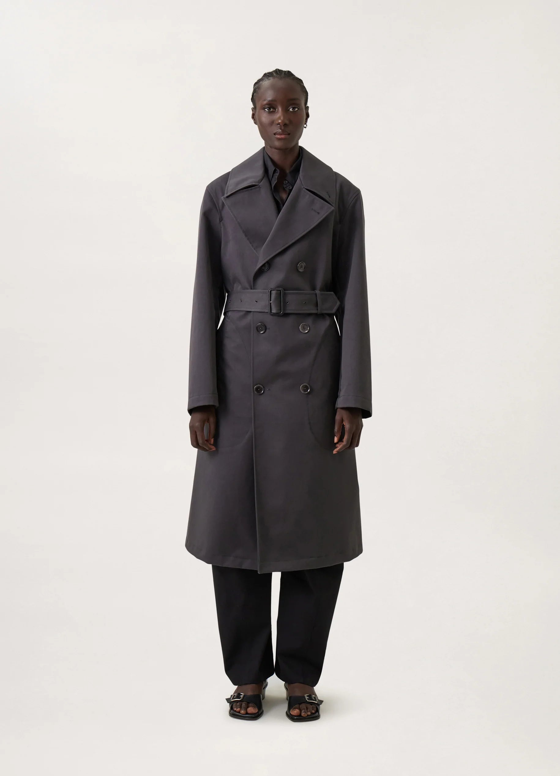MILITARY DOUBLE BREASTED TRENCH
BONDED COTTON - 5