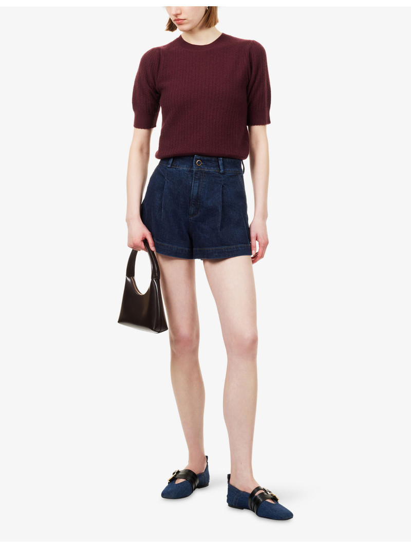 PAIGE Camille High-Rise Denim Shorts outlook