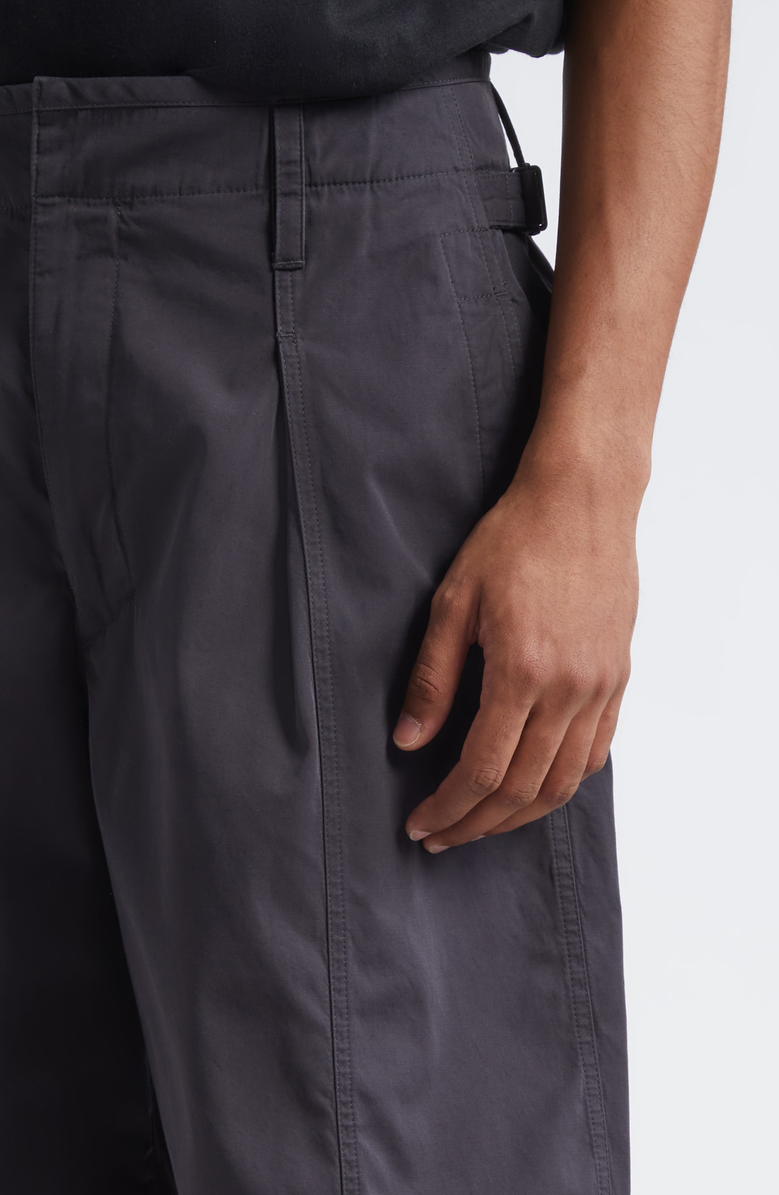 Lemaire Maxi Pleated Bermuda Shorts in Charcoal at Nordstrom - 4