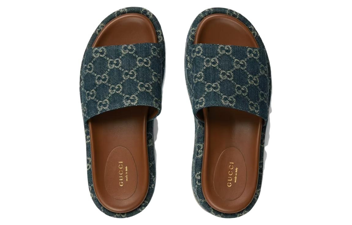 (WMNS) Gucci Angelina Platform 55 mm Sandal 'Jacquard Denim' 623212-2KQ00-4402 - 4