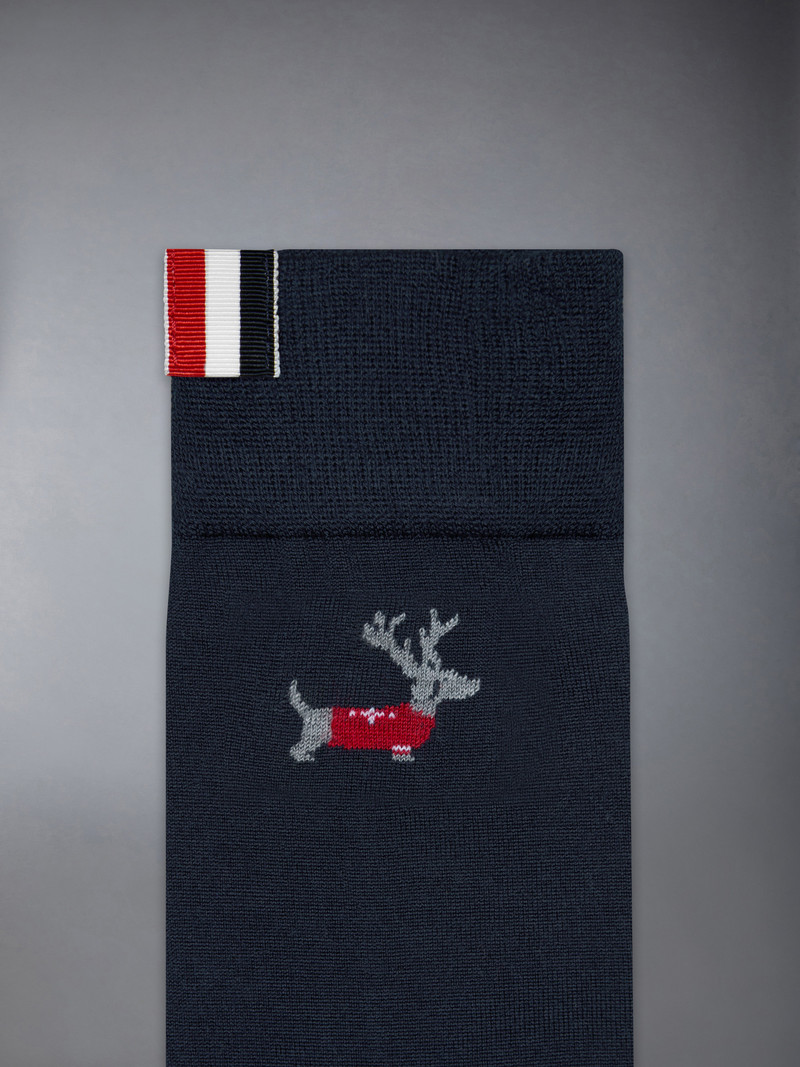 Thom Browne MERINO WOOL REINDEER MID CALF SOCKS outlook