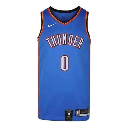 Nike MENS NBA Oklahoma City Thunder Russell Westbrook 0 Swingman Tank Blue AV4955-403 - 1