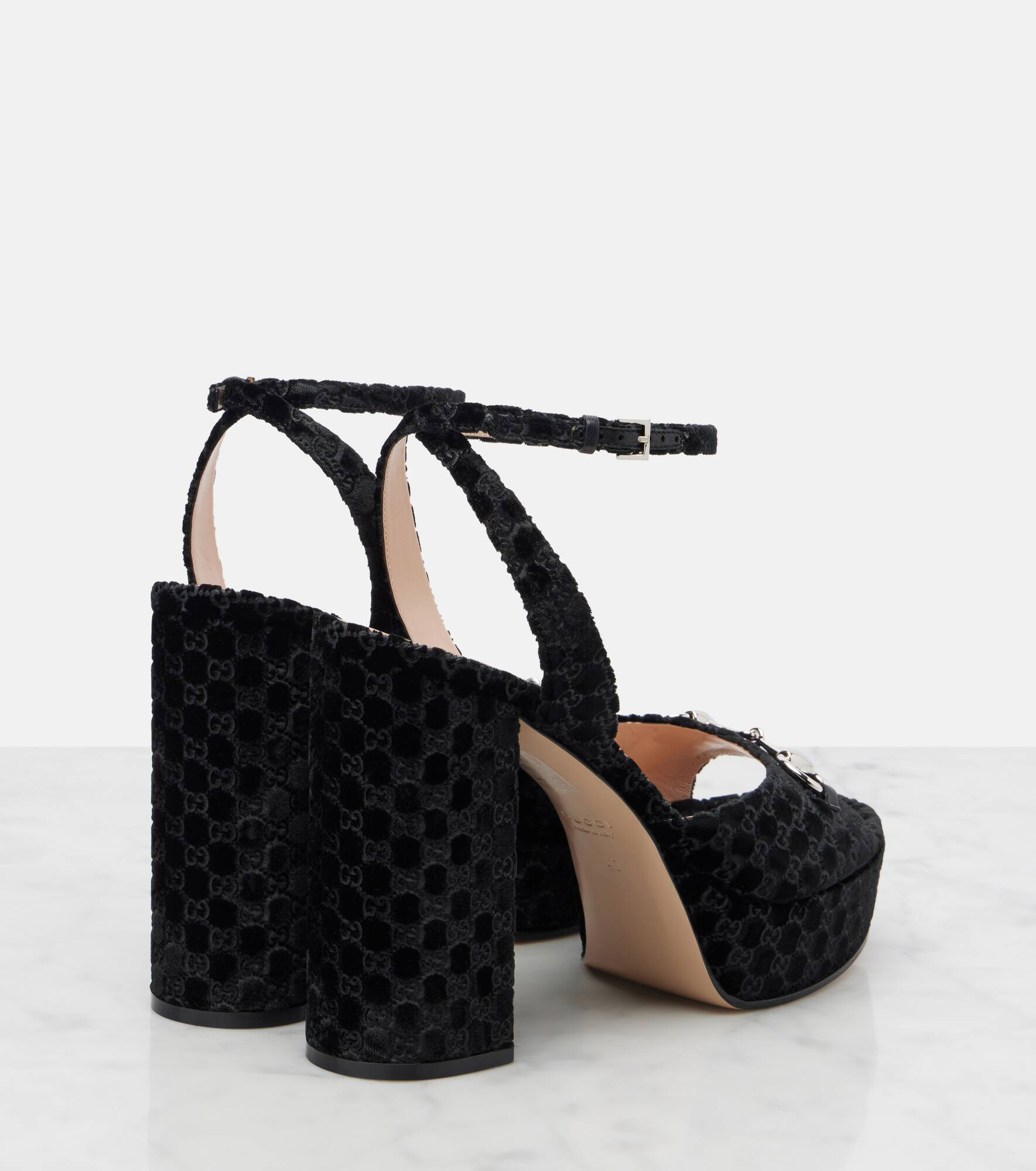 Lady Horsebit velvet sandals - 2