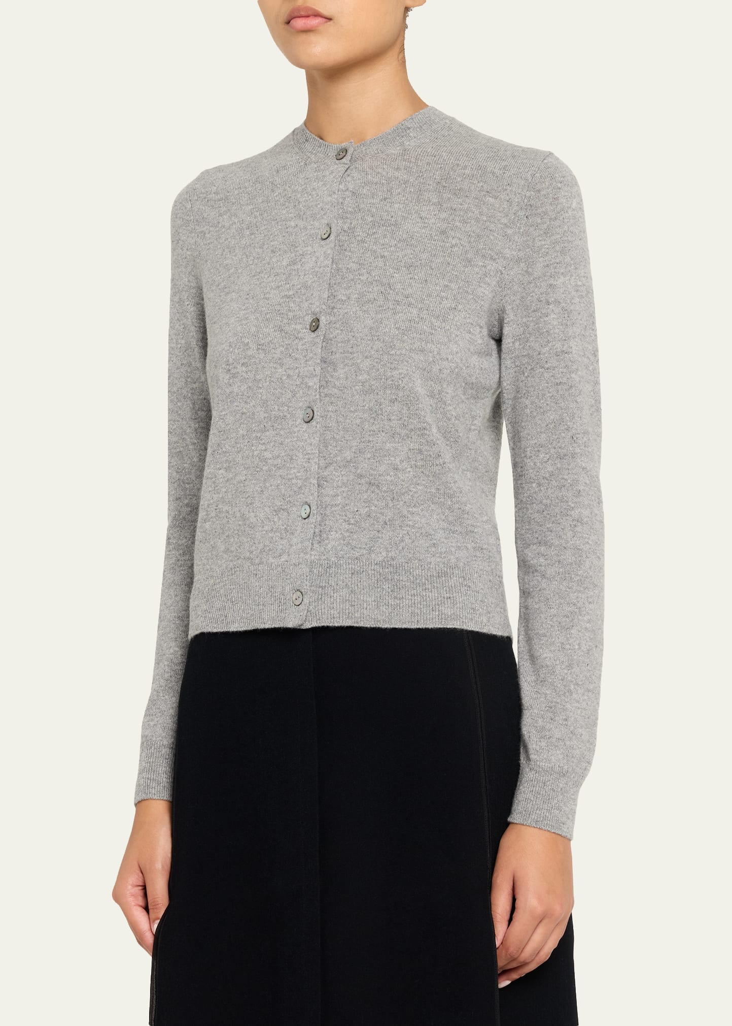 Cashmere Cropped Cardigan Sweater - 4