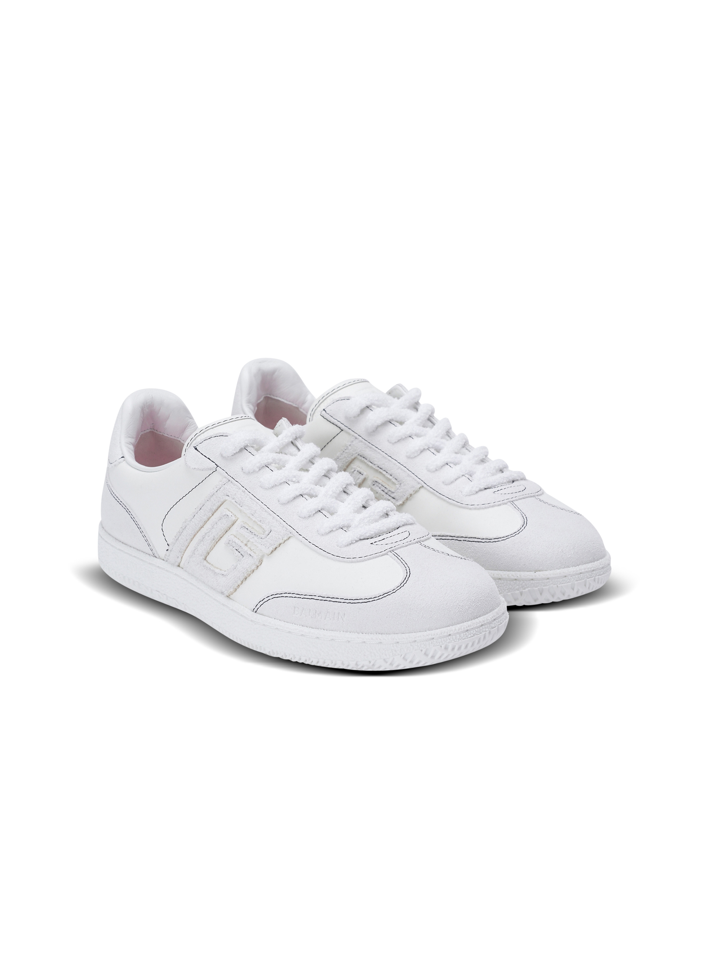 Balmain Swan trainers in calfskin and suede - 2