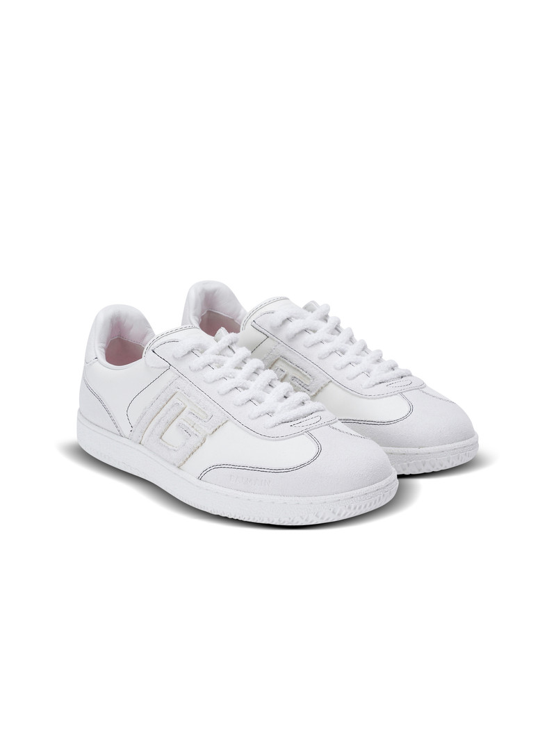 Balmain Swan trainers in calfskin and suede 2