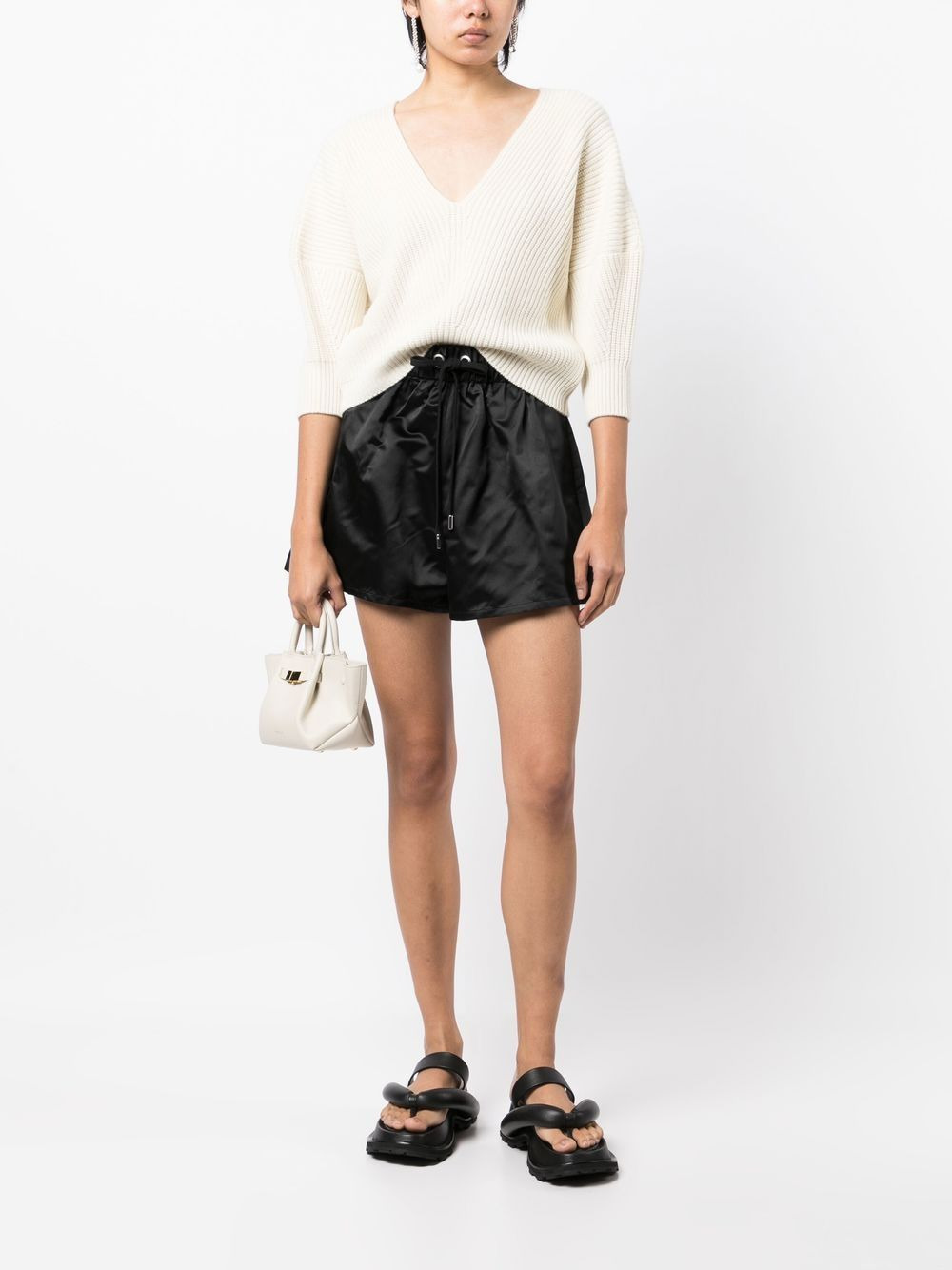 V-neck ribbed-knit jumper - 2
