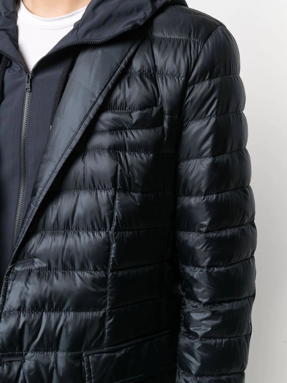 notched-lapel padded jacket - 5