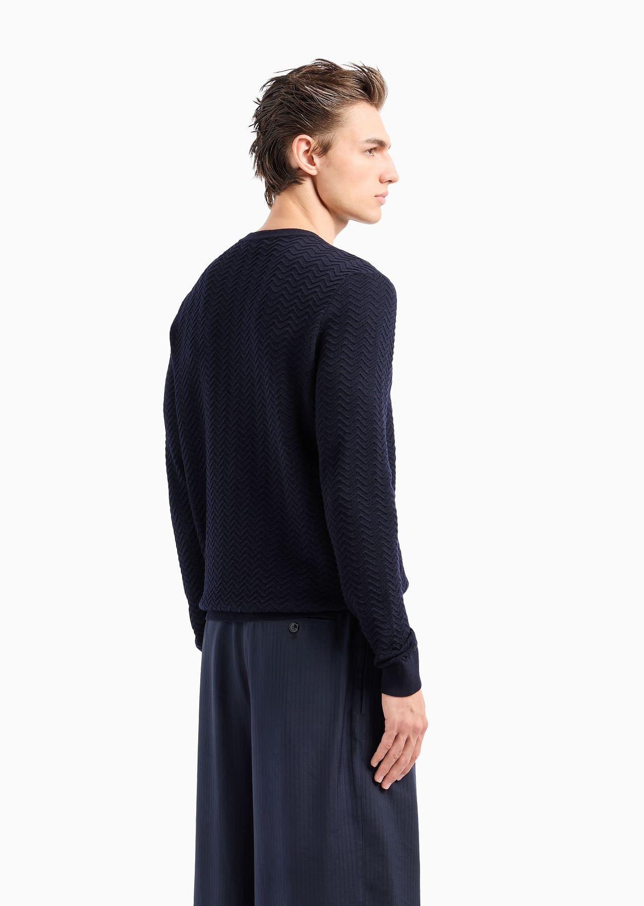 Chevron Ottoman wool crew-neck jumper - 3