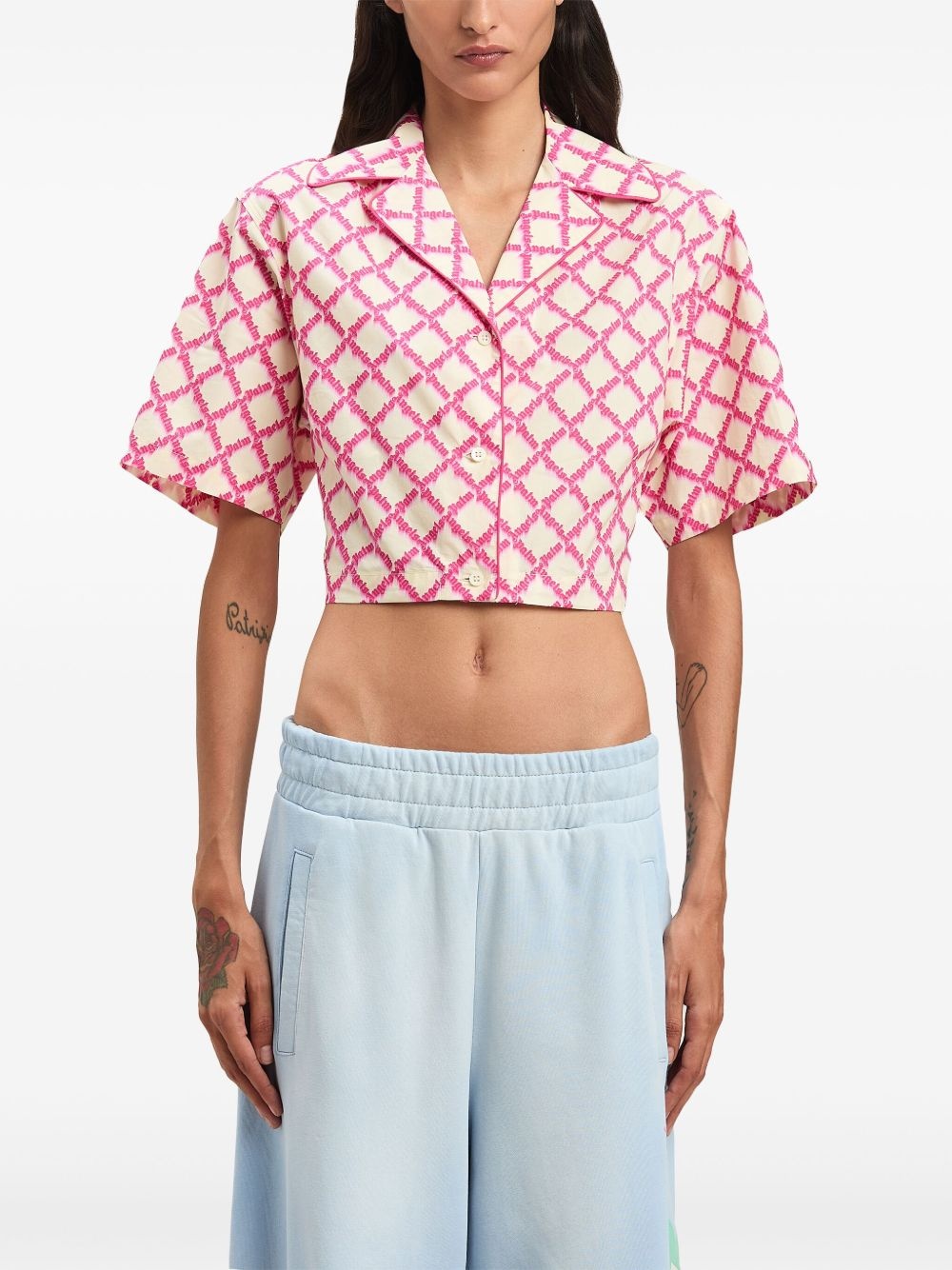 logo crisscrossed shirt - 3