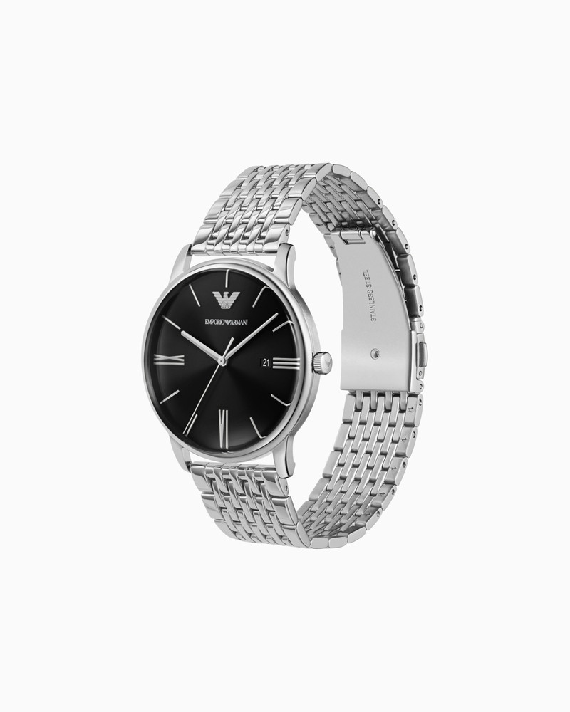 EMPORIO ARMANI THREE-HAND DATE STAINLESS STEEL WATCH outlook