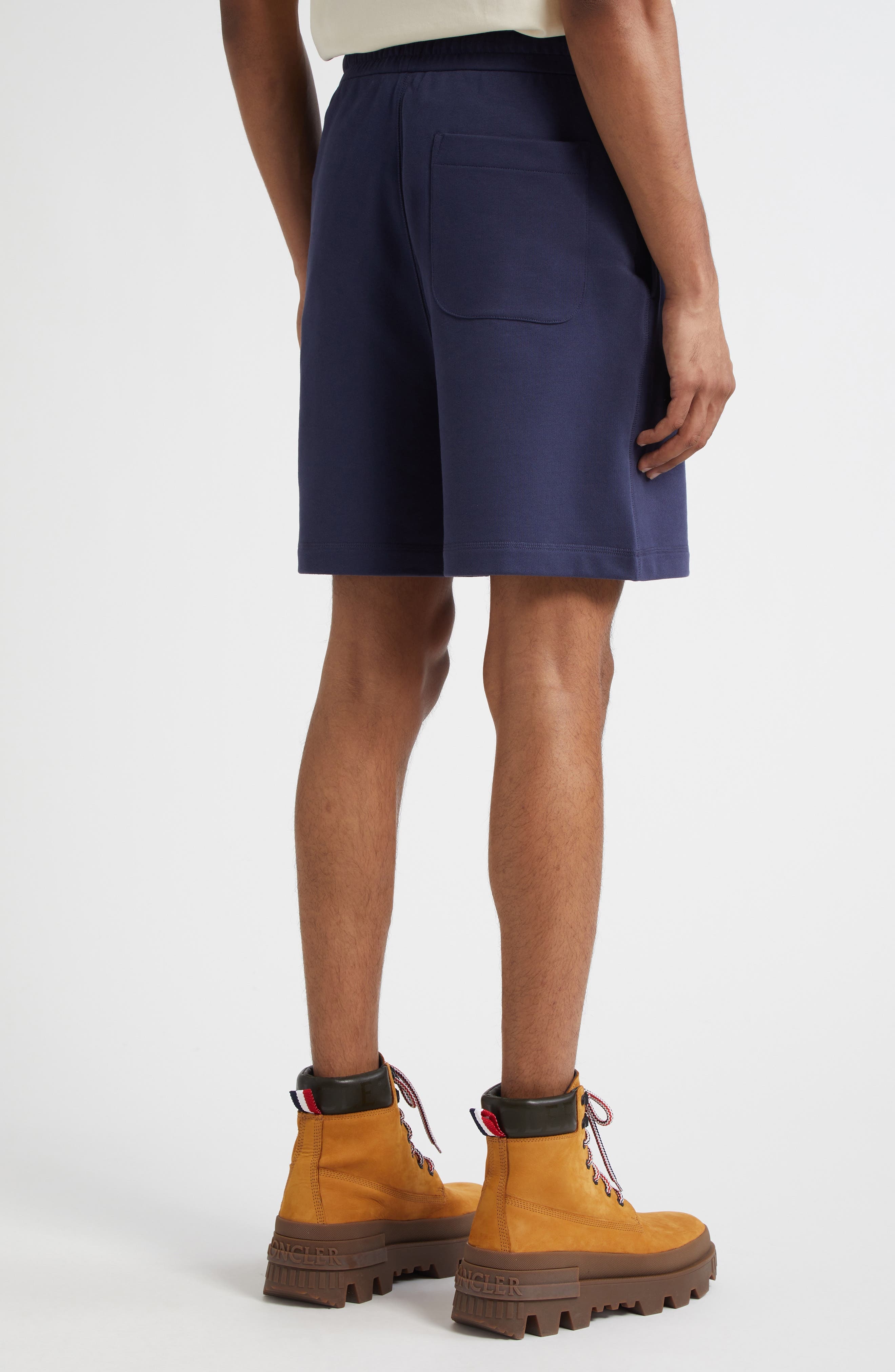 Moncler Logo Patch Drawstring Sweat Shorts in Navy at Nordstrom - 3