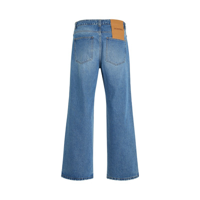 JACQUEMUS Le Denimes Large Jeans in Blue/Tabac outlook
