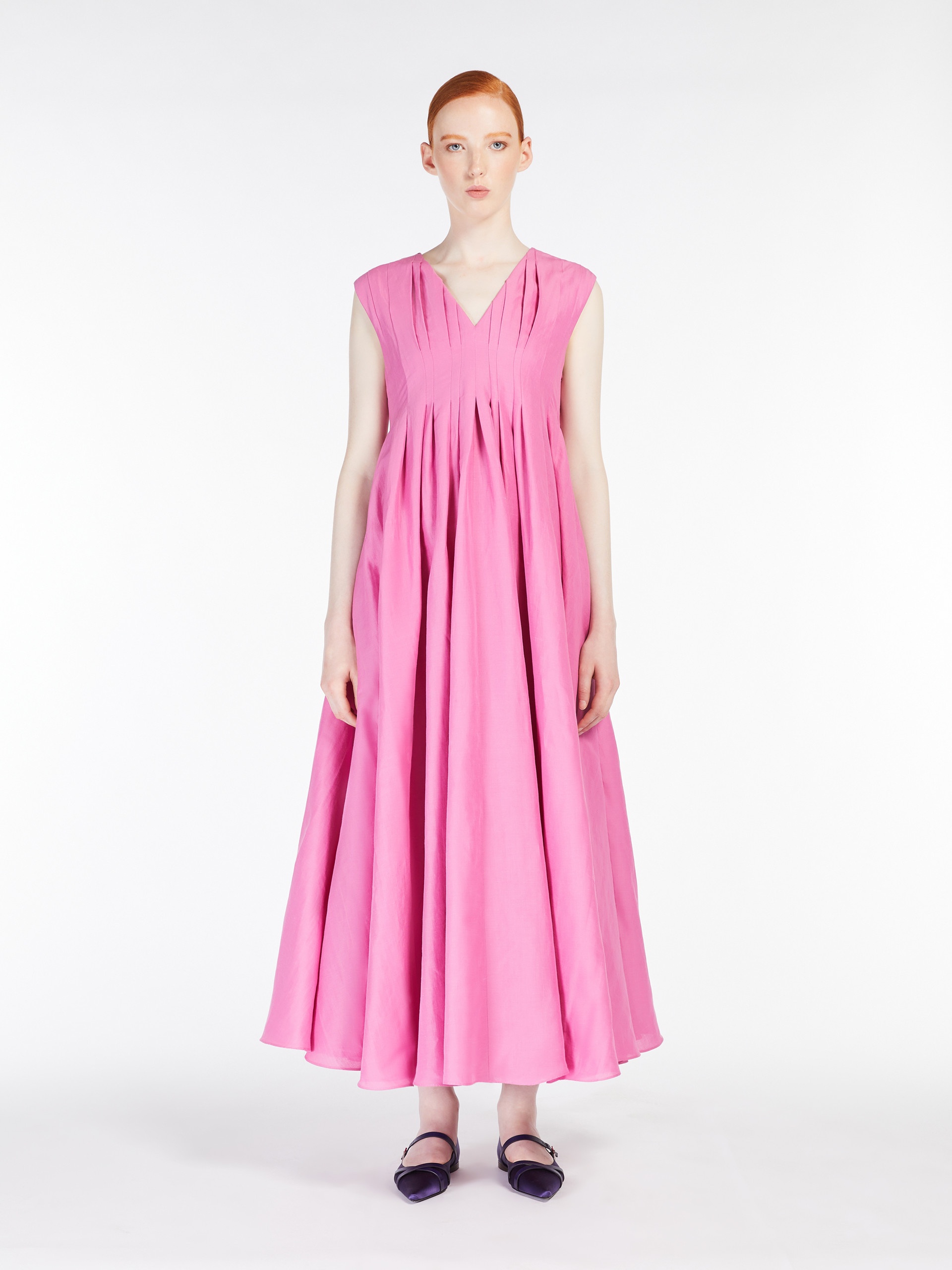 PIEGA Pleated cotton and ramie dress - 3