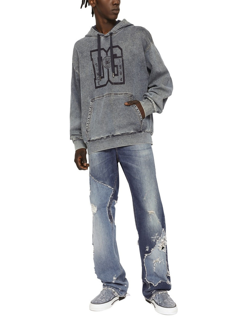 Dolce & Gabbana Melange jersey hoodie with print outlook