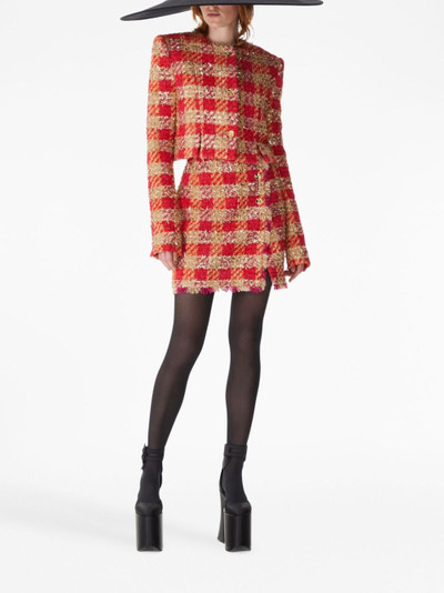 NINA RICCI high-waisted checked tweed miniskirt outlook