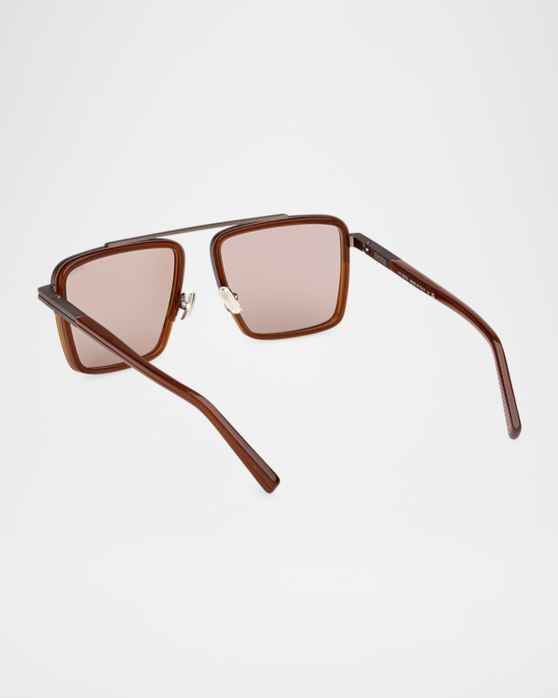 ZEGNA 남성용 금속 Aviator 선글라스 outlook