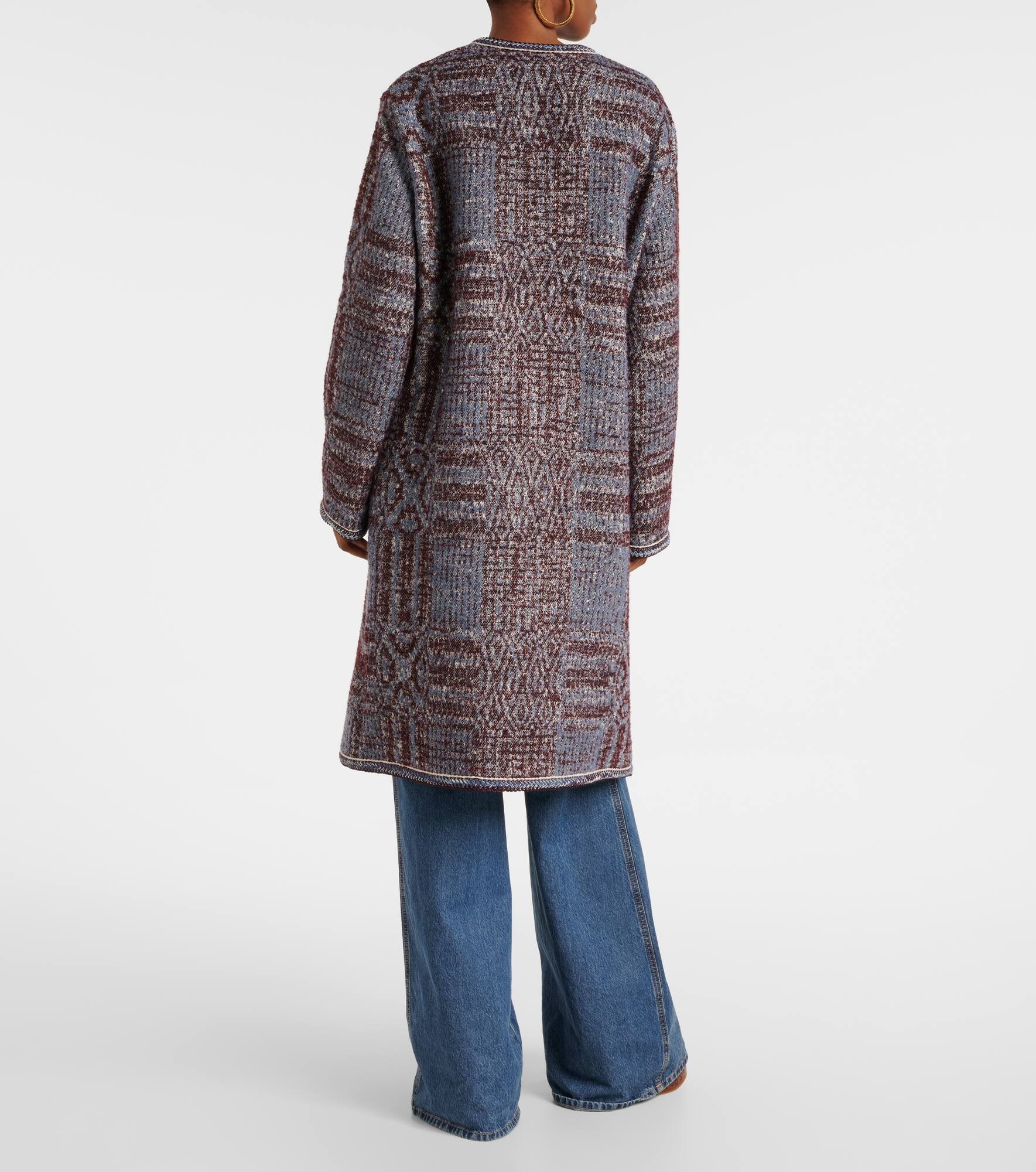 Cotton and wool-blend jacquard coat - 3