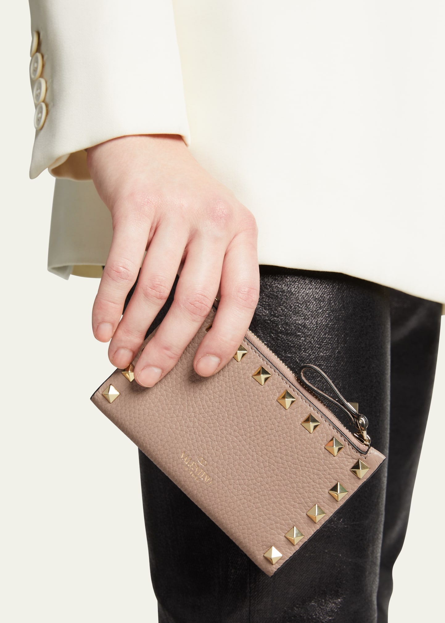Rockstud Leather Zip Coin Purse/Card Holder - 2