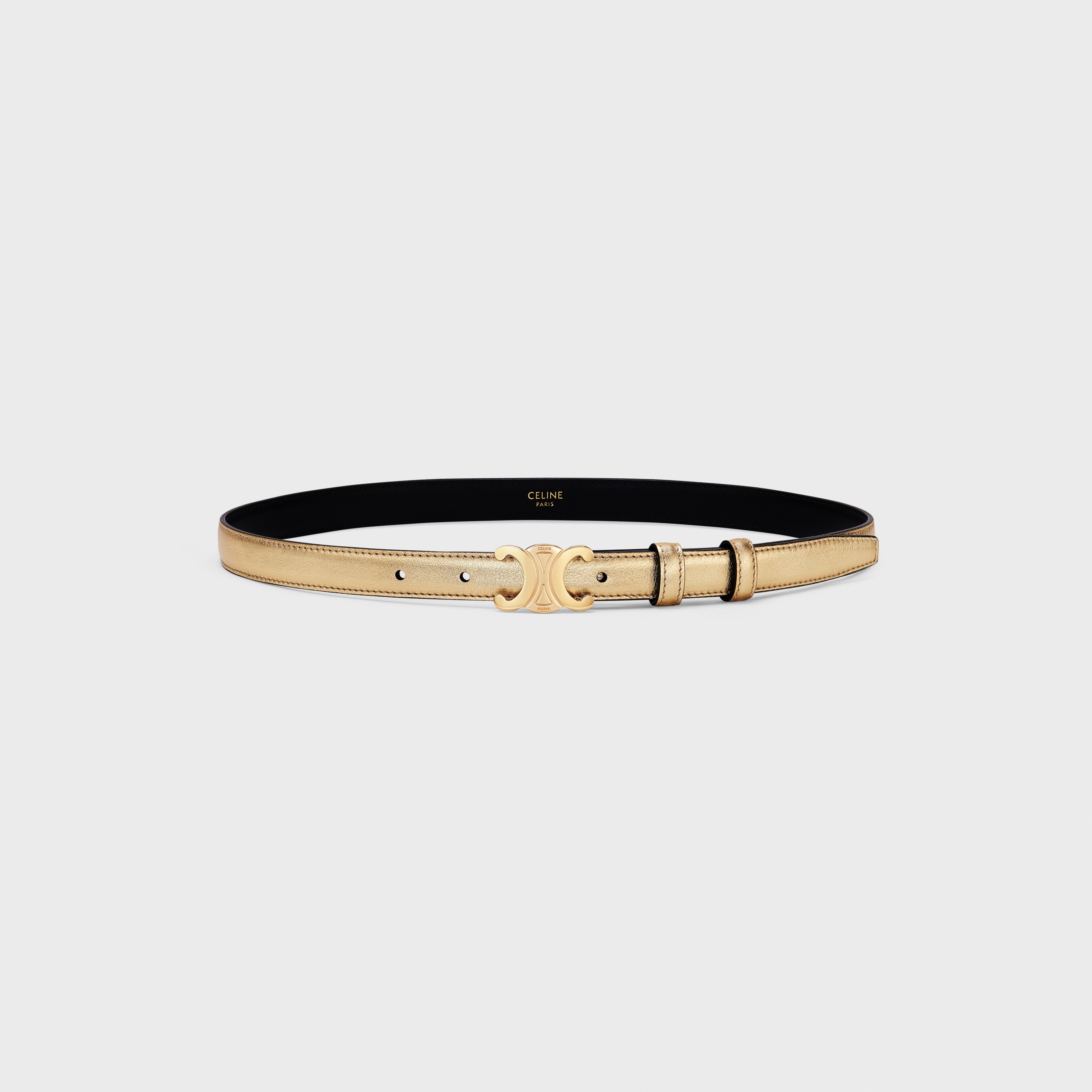 Small Triomphe Belt in LAMINATED CALFSKIN - 3