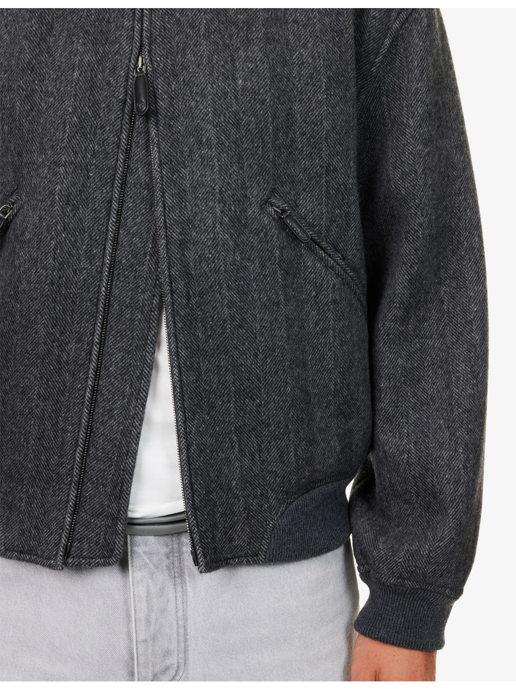 Herringbone Relaxed-Fit Cashmere Jacket - 6