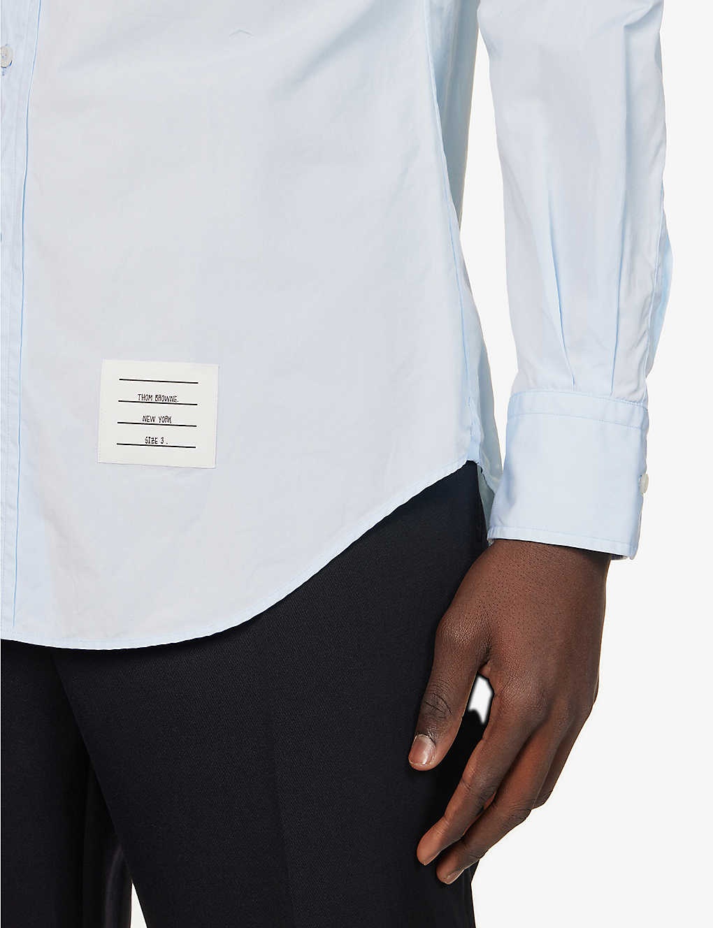 Grosgrain-trim regular-fit cotton-poplin shirt - 6