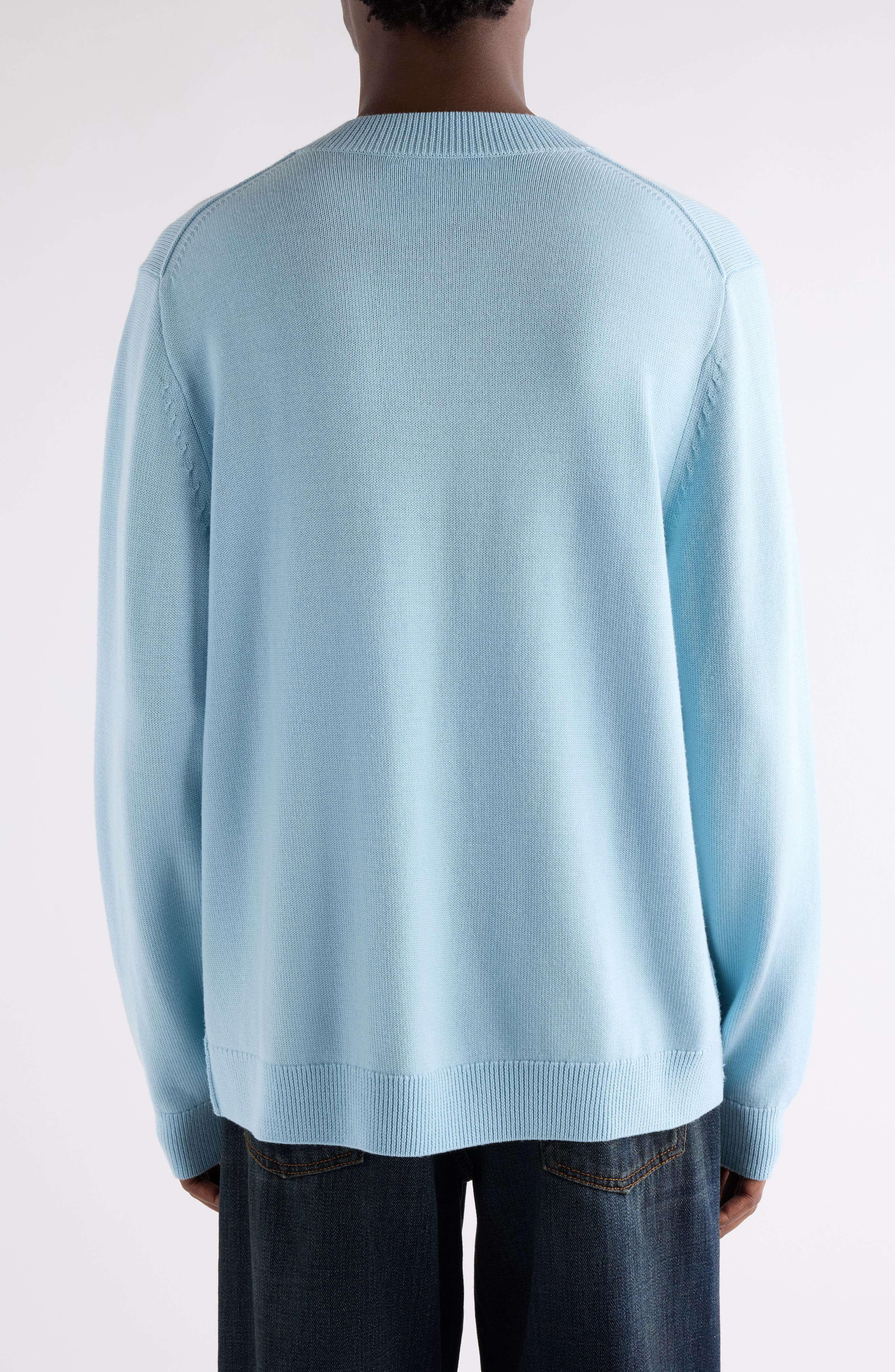 Acne Studios Kadave Merino Wool Cardigan in Ice Blue at Nordstrom - 3
