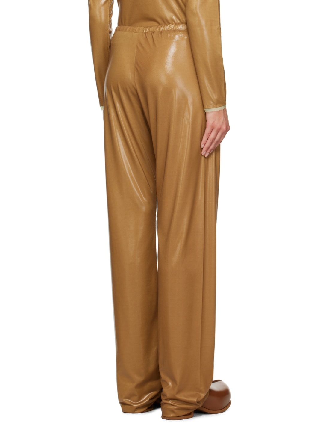 Tan Shiny Lounge Pants - 3