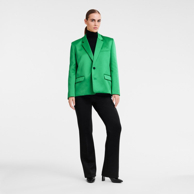 Longchamp Oversize jacket Green - Satin outlook