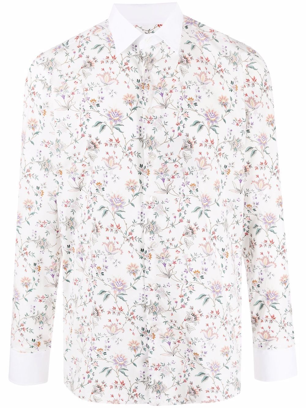 floral-print long-sleeve shirt - 1