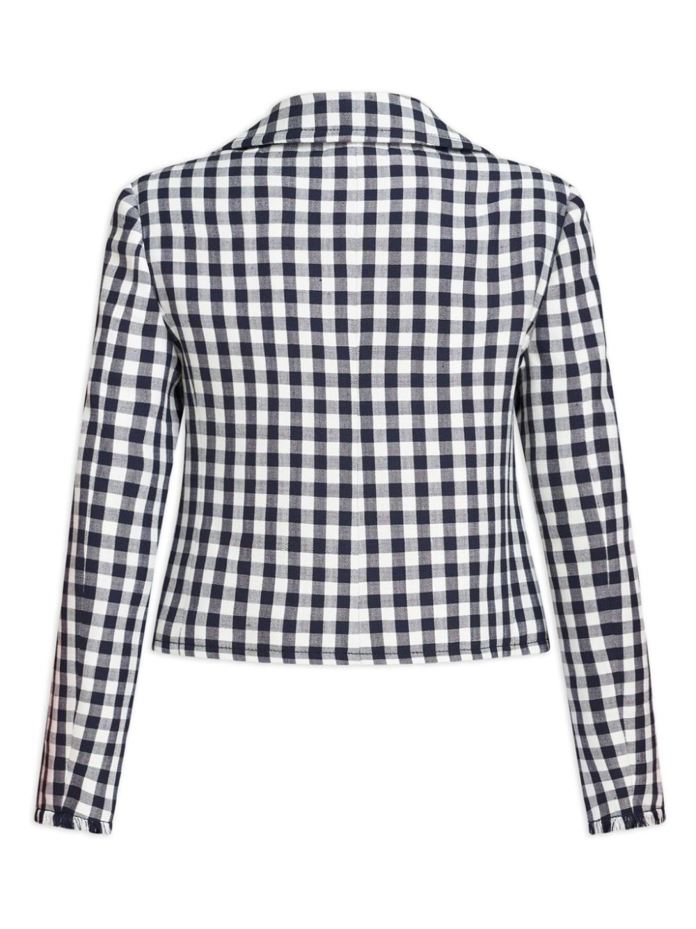 gingham-check short jacket - 6