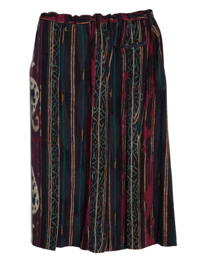 Yohji Yamamoto stripe-pattern cotton skirt outlook