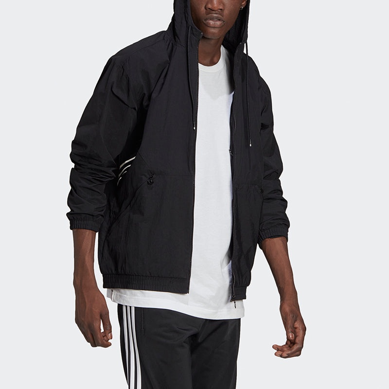 adidas originals Sprt Arc Wndbkr Casual Sports Hooded Jacket Black GN5505 - 4