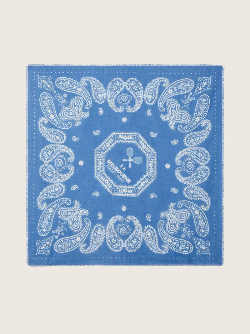 Tennis-inspired LTD paisley scarf with ‘I love Melbourne’ print 1