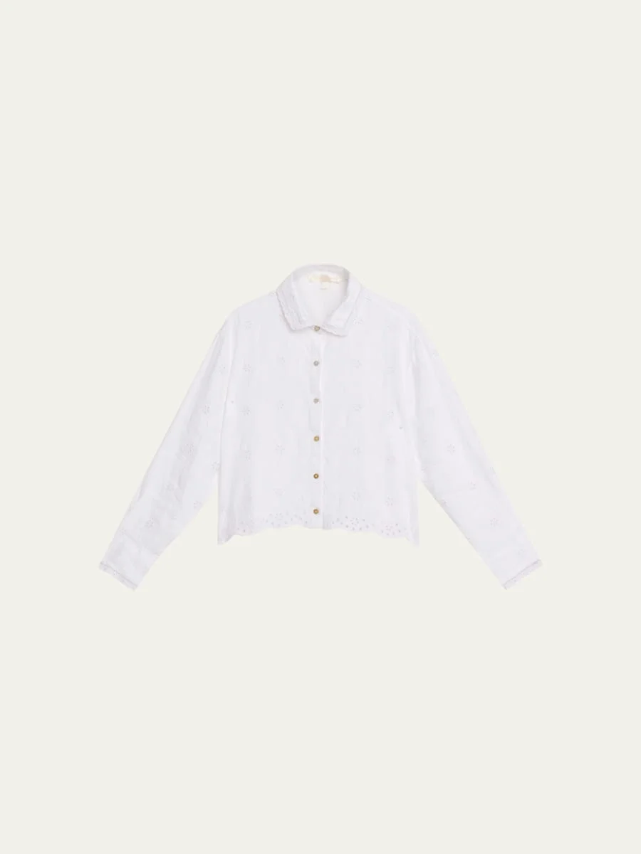 Delano Eyelet Linen Top - 1