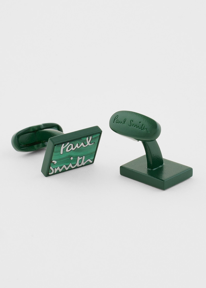 Paul Smith Green Malachite 'Signature' Cufflinks outlook