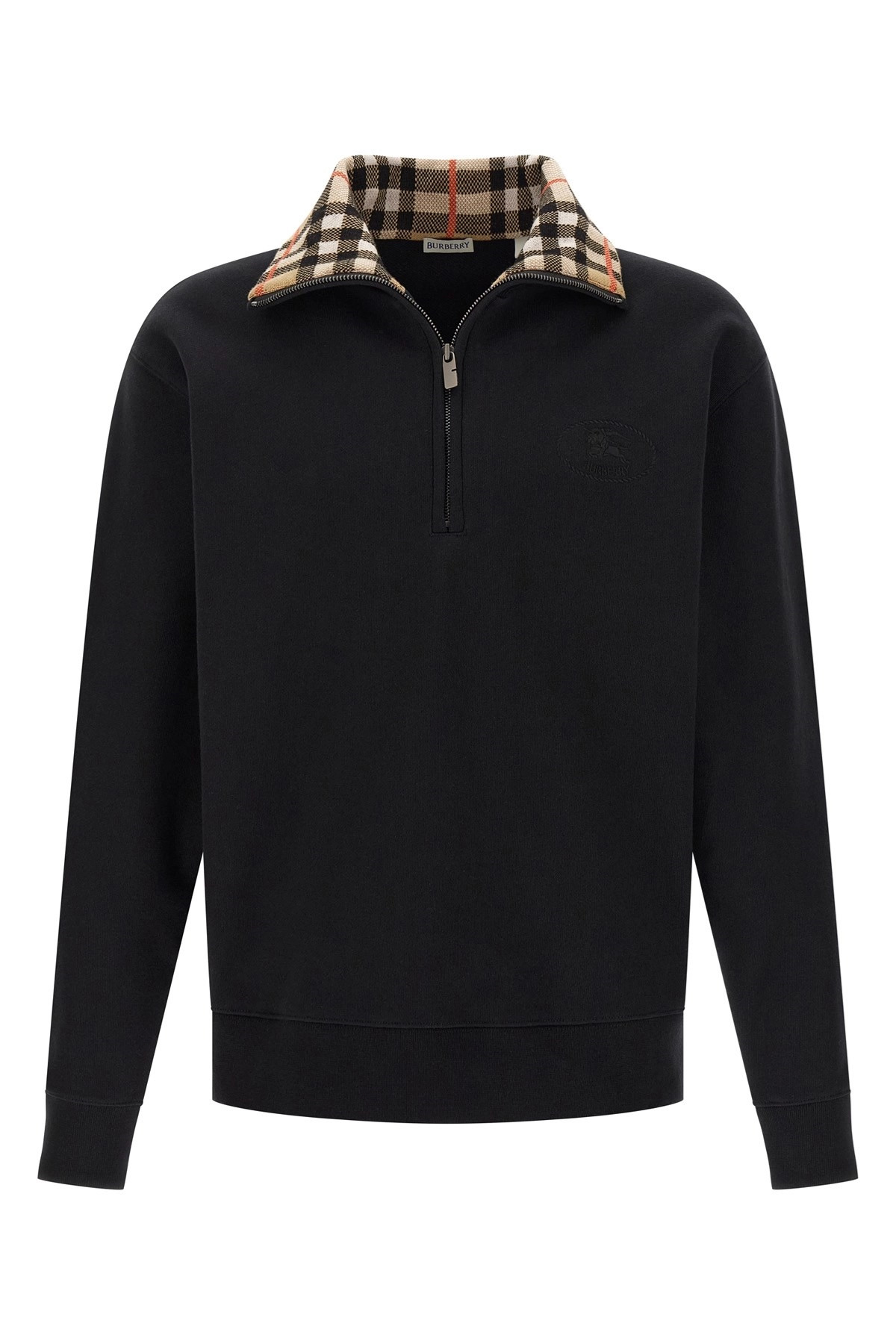 'Check' neck sweatshirt - 1