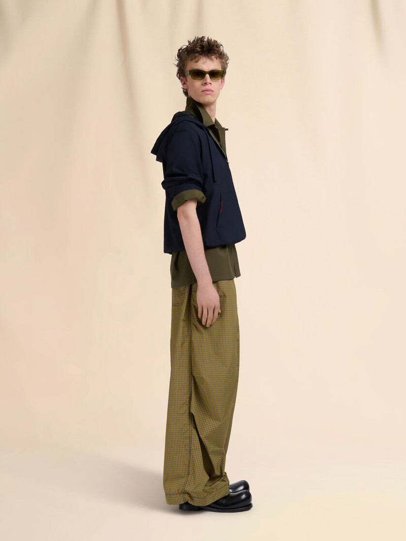 DEEP BLUE WOOL HOODED SHIRT WITH MARNI MENDING 5