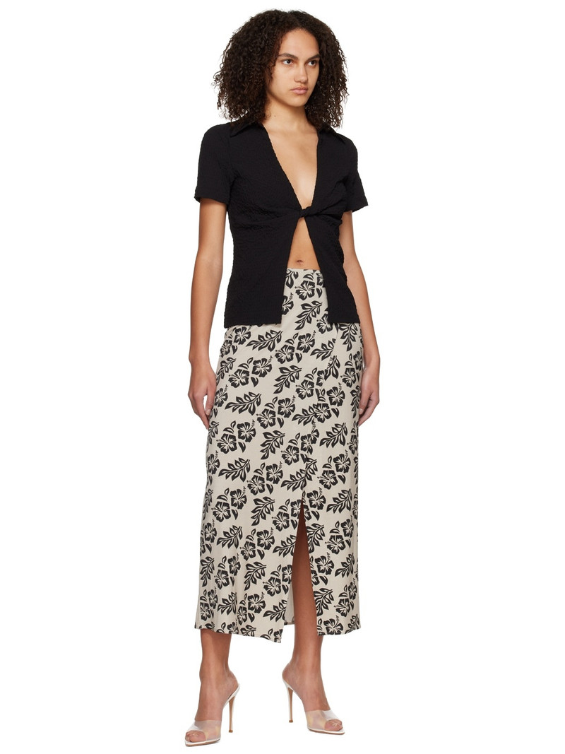 THIRD FORM Black Waffle Twist T-shirt outlook