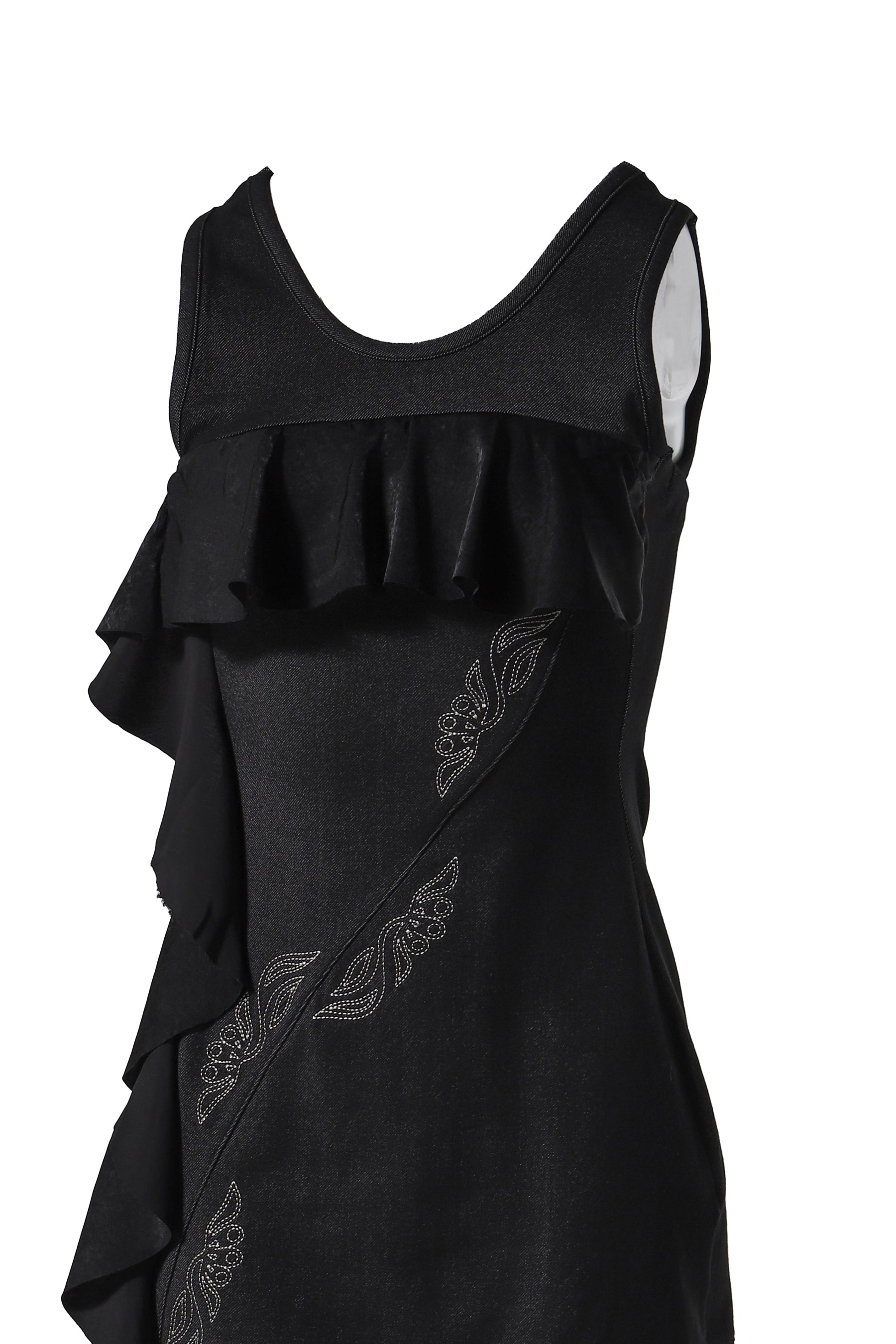 FLOW RUFFLE DRESS / BLK - 4