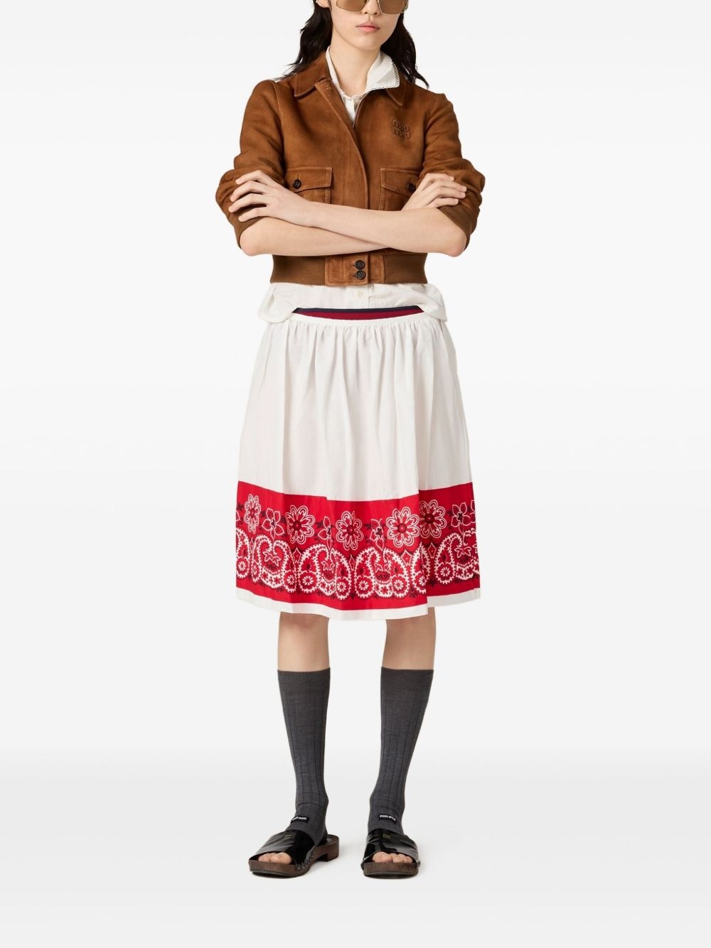 Slubbed Bandana poplin skirt - 2