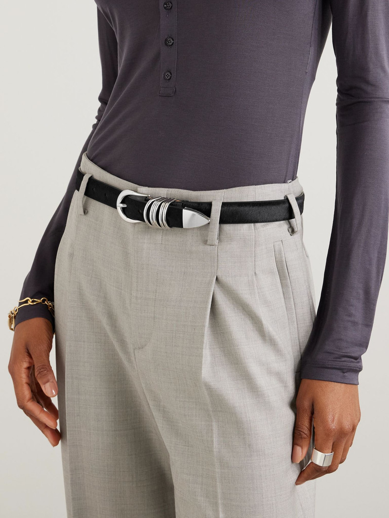DÉHANCHE Hollyhock calf hair belt Black outlook