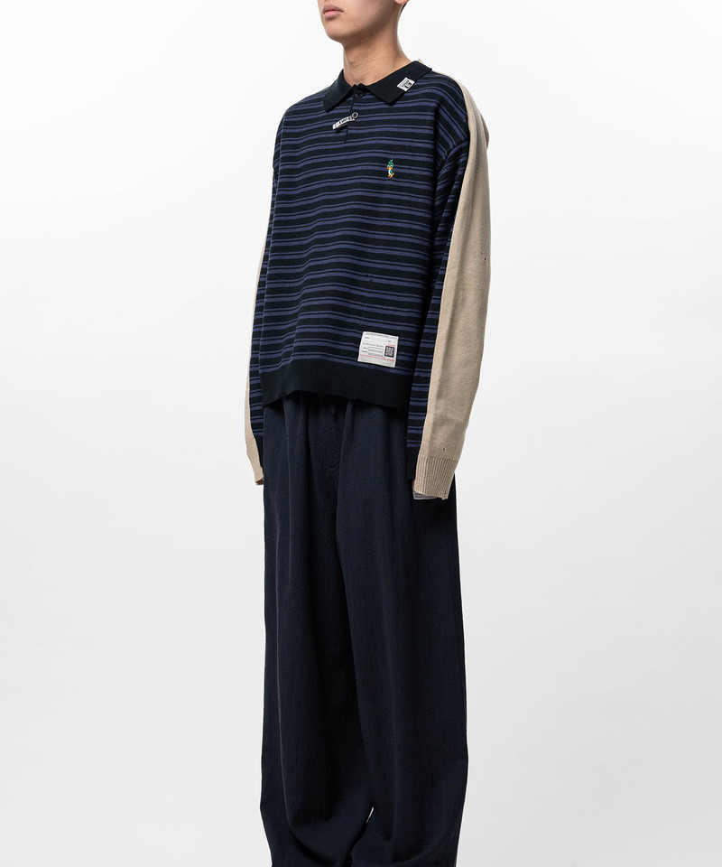 Front Back Combined Knit Polo Sweater 4