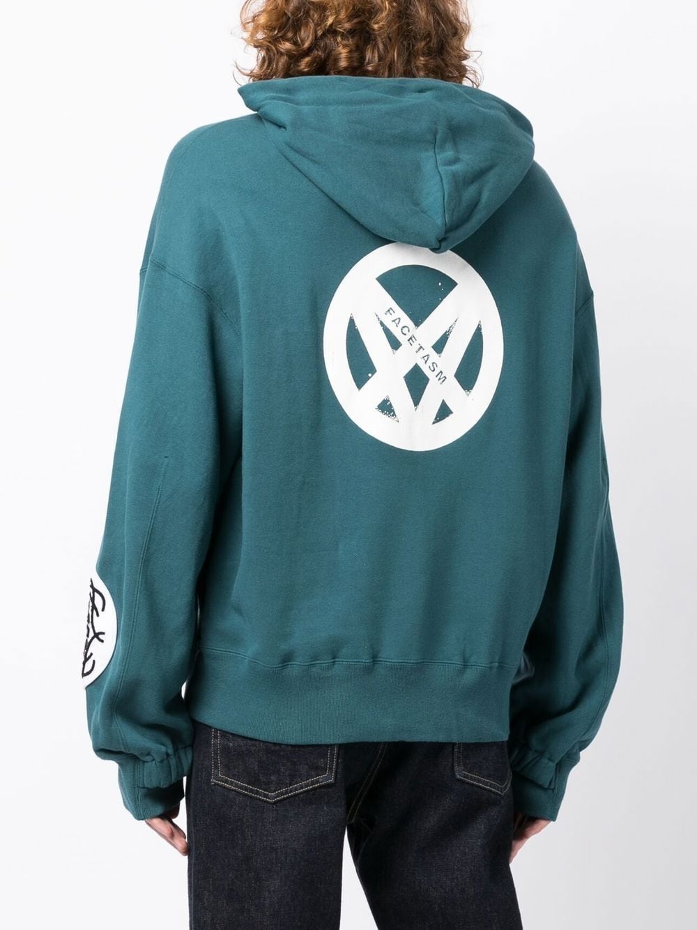 embroidered drawstring-fastening hoodie - 4