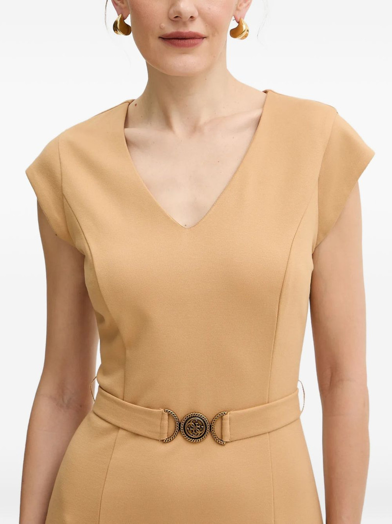 belted V-neck mini dress 4