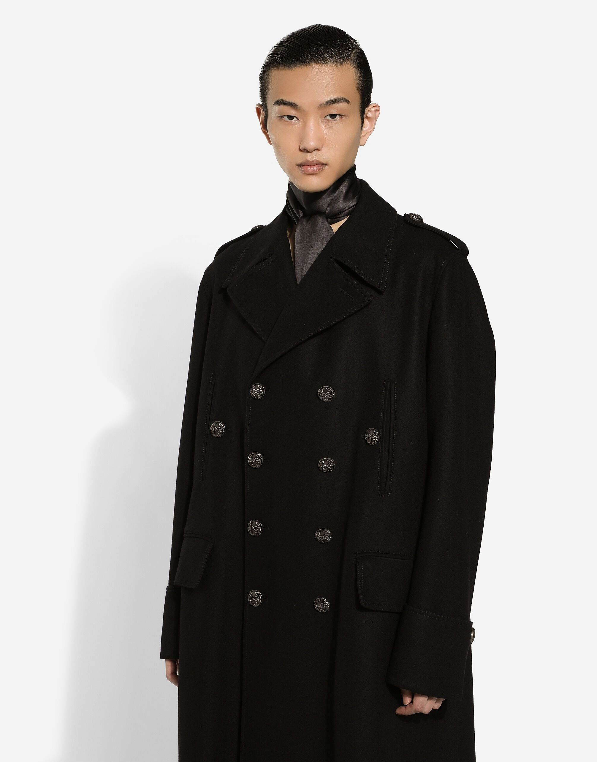 Long wool military-style coat - 4