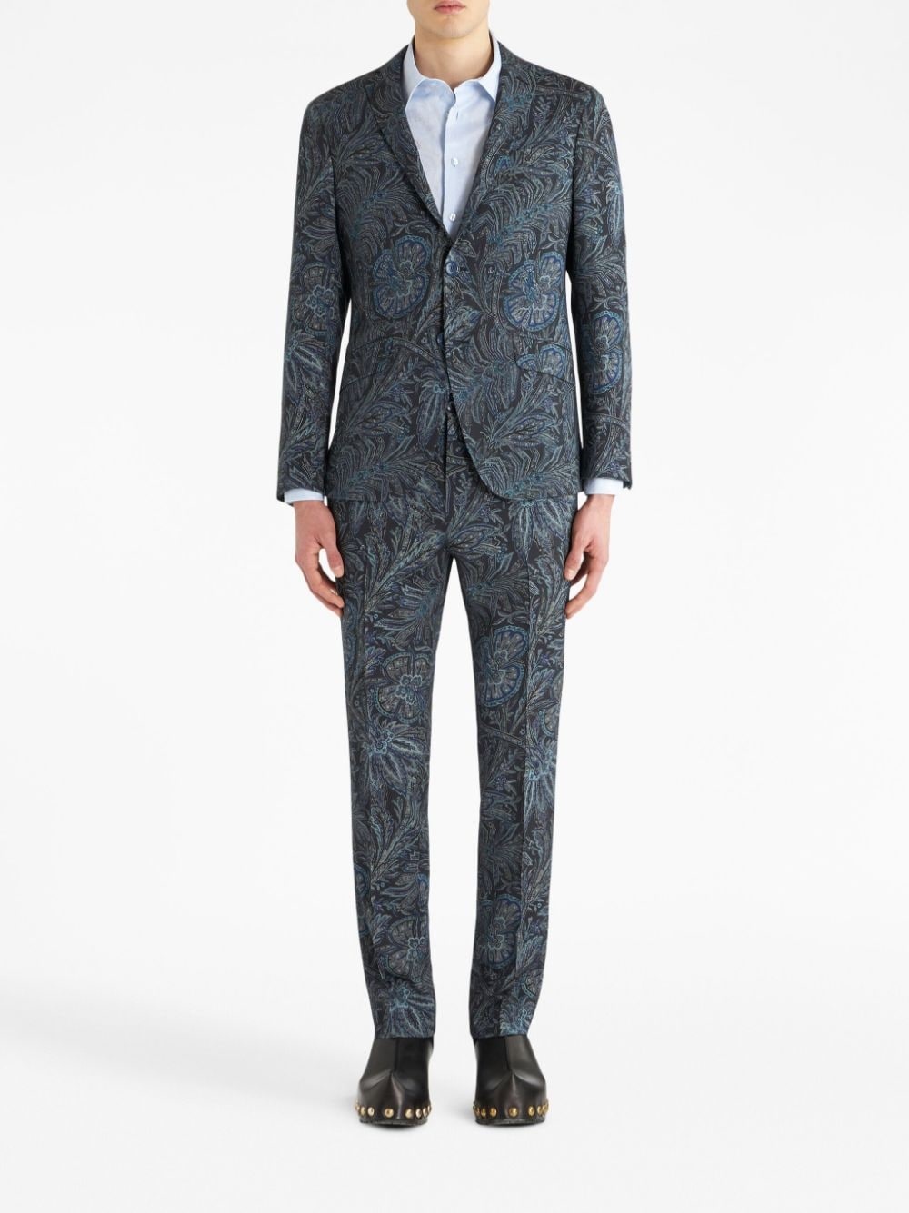 patterned floral-print buttoned jacket - 2